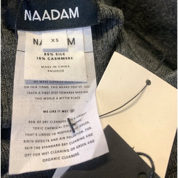 Naadam Womens XS Extra Small Gray Cashmere Silk Wide-Leg Pants New - Picture 4 of 7